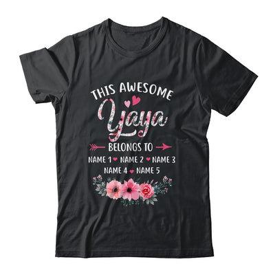 Personalized This Awesome Yaya Belongs To Custom Kids Name Floral Yaya Mothers Day Birthday Christmas Shirt & Tank Top | siriusteestore