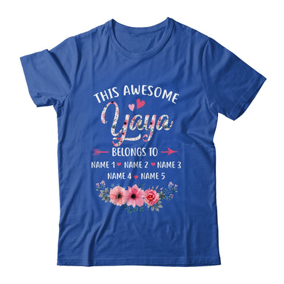 Personalized This Awesome Yaya Belongs To Custom Kids Name Floral Yaya Mothers Day Birthday Christmas Shirt & Tank Top | siriusteestore