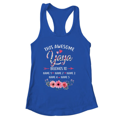 Personalized This Awesome Yaya Belongs To Custom Kids Name Floral Yaya Mothers Day Birthday Christmas Shirt & Tank Top | siriusteestore