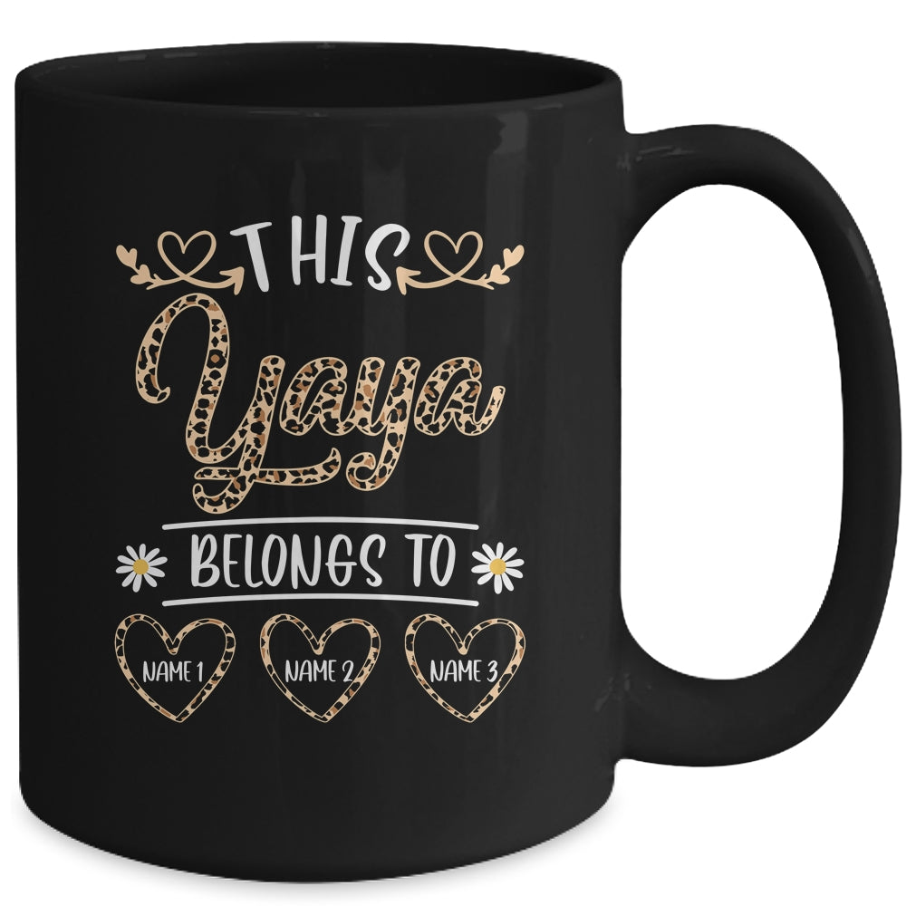 Personalized This Awesome Yaya Belongs To Custom Kids Name Leopard Yaya Mothers Day Birthday Christmas Mug | siriusteestore