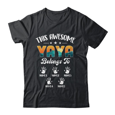 Personalized This Awesome Yaya Belongs To Custom Kids Name Vintage Mothers Day Birthday Christmas Shirt & Tank Top | siriusteestore