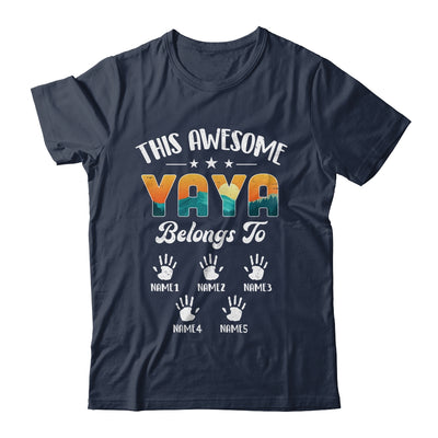 Personalized This Awesome Yaya Belongs To Custom Kids Name Vintage Mothers Day Birthday Christmas Shirt & Tank Top | siriusteestore