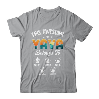 Personalized This Awesome Yaya Belongs To Custom Kids Name Vintage Mothers Day Birthday Christmas Shirt & Tank Top | siriusteestore