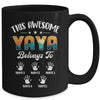 Personalized This Awesome Yaya Belongs To Custom Kids Name Vintage Mothers Day Birthday Christmas Mug | siriusteestore