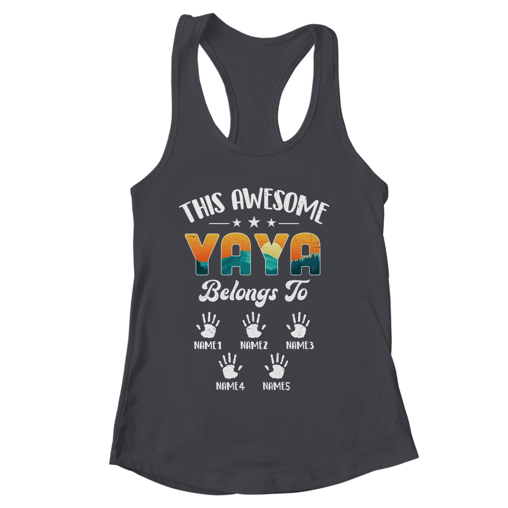 Personalized This Awesome Yaya Belongs To Custom Kids Name Vintage Mothers Day Birthday Christmas Shirt & Tank Top | siriusteestore