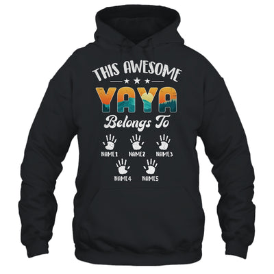 Personalized This Awesome Yaya Belongs To Custom Kids Name Vintage Mothers Day Birthday Christmas Shirt & Tank Top | siriusteestore
