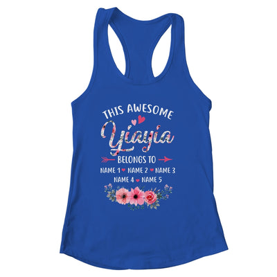 Personalized This Awesome Yiayia Belongs To Custom Kids Name Floral Yiayia Mothers Day Birthday Christmas Shirt & Tank Top | siriusteestore