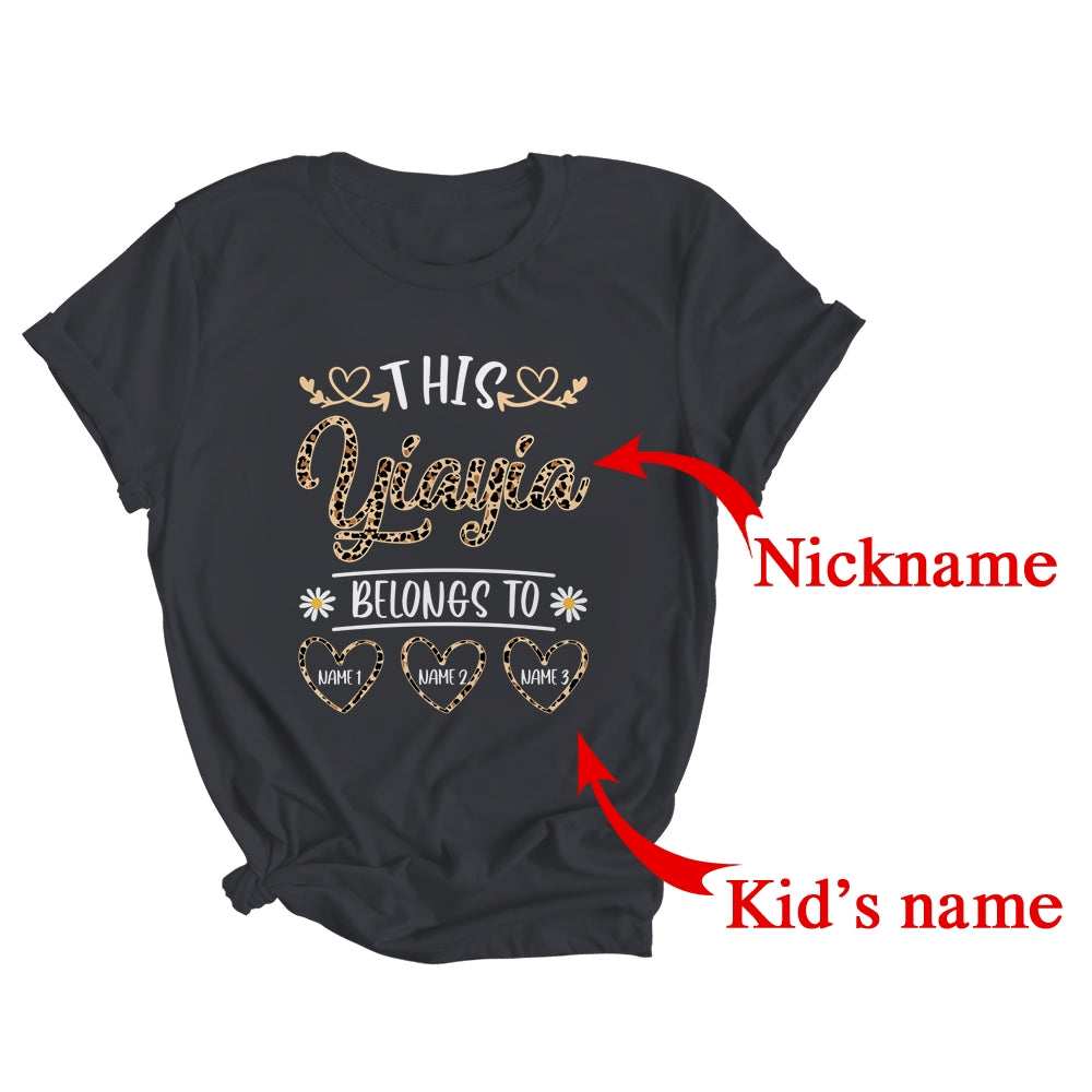 Personalized This Awesome Yiayia Belongs To Custom Kids Name Leopard Yiayia Mothers Day Birthday Christmas Shirt & Tank Top | Custom | siriusteestore