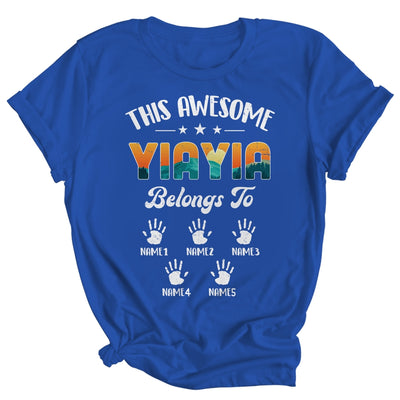 Personalized This Awesome Yiayia Belongs To Custom Kids Name Vintage Mothers Day Birthday Christmas Shirt & Tank Top | siriusteestore