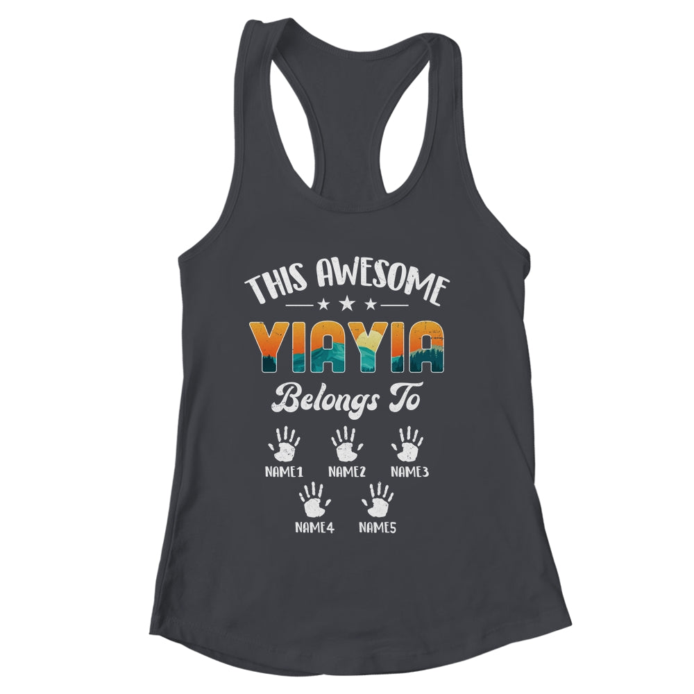 Personalized This Awesome Yiayia Belongs To Custom Kids Name Vintage Mothers Day Birthday Christmas Shirt & Tank Top | siriusteestore
