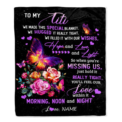 Personalized Titi Blanket From Niece Nephew We Made This Special Blanket Flower Titi Birthday Mothers Day Christmas Customized Fleece Throw Blanket | siriusteestore