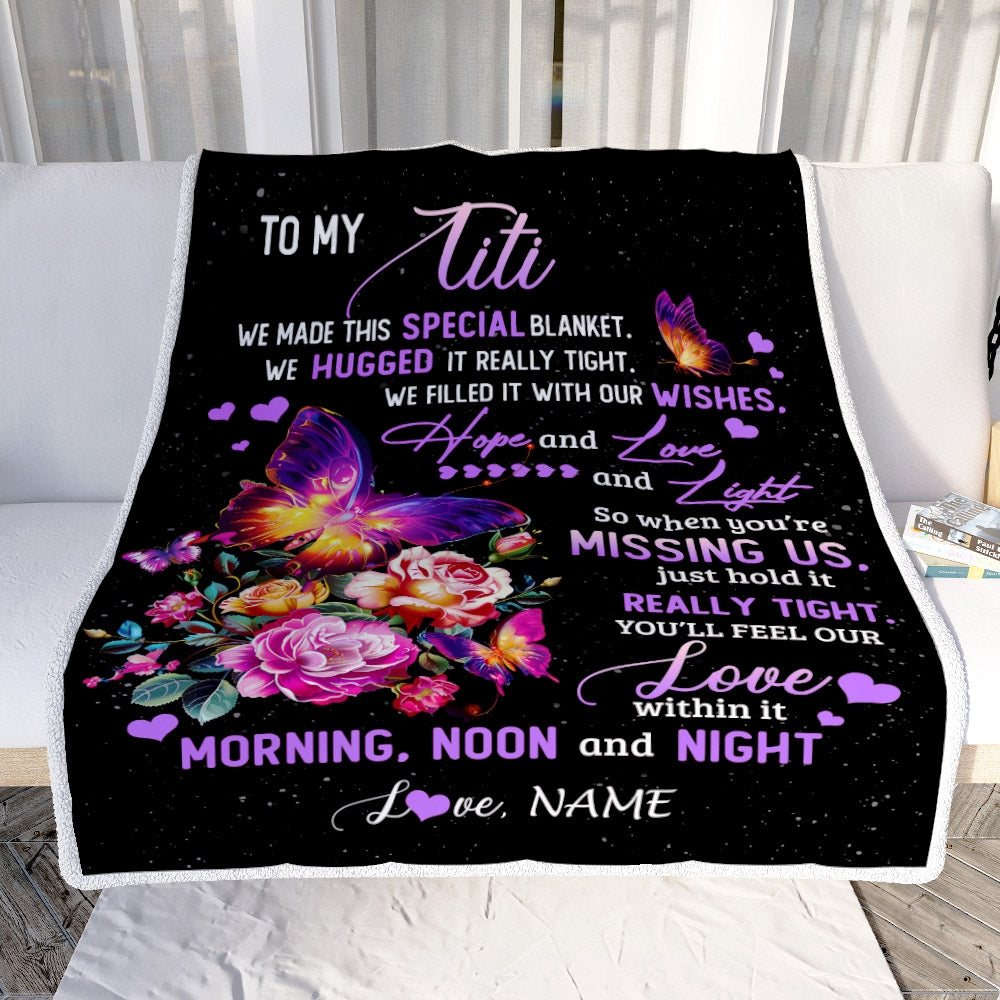 Personalized Titi Blanket From Niece Nephew We Made This Special Blanket Flower Titi Birthday Mothers Day Christmas Customized Fleece Throw Blanket | siriusteestore