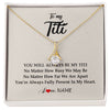 Alluring Beauty Necklace 18K Yellow Gold Finish | Personalized Titi Necklace From Niece Nephew You're Always In My Heart Titi Birthday Mothers Day Christmas Jewelry Pendant Customized Gift Box Message Card | siriusteestore
