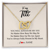 Interlocking Hearts Necklace 18K Yellow Gold Finish | Personalized Titi Necklace From Niece Nephew You're Always In My Heart Titi Birthday Mothers Day Christmas Jewelry Pendant Customized Gift Box Message Card | siriusteestore