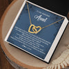 Interlocking Hearts Necklace 18K Yellow Gold Finish | Personalized To My Amazing Aunt Necklace From Nephew Little Boy You Taught Me Right Mom Birthday Mothers Day Christmas Jewelry Customized Gift Box Message Card | siriusteestore