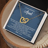 Interlocking Hearts Necklace 18K Yellow Gold Finish | Personalized To My Amazing Aunt Necklace From Niece Little Girl You Taught Me Right Mom Birthday Mothers Day Christmas Jewelry Customized Gift Box Message Card | siriusteestore