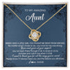 Love Knot Necklace 18K Yellow Gold Finish | Personalized To My Amazing Aunt Necklace From Niece Little Girl You Taught Me Right Mom Birthday Mothers Day Christmas Jewelry Customized Gift Box Message Card | siriusteestore