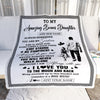 Personalized To My Amazing Bonus Daughter Blanket From Bonus Dad Stepdad Man It A Big Hug Stepdaughter Birthday Gifts Christmas Customized Fleece Blanket | siriusteestore
