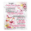 Personalized To My Amazing Bonus Daughter Blanket From Stepmom Stepdad Butterfly It A Big Hug Stepdaughter Birthday Gifts Christmas Customized Fleece Blanket | siriusteestore