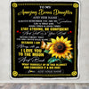 Personalized To My Amazing Bonus Daughter Blanket From Stepmom Stepdad Sunflower It A Big Hug Stepdaughter Birthday Gifts Christmas Customized Fleece Blanket | siriusteestore