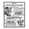 Personalized To My Amazing Bonus Daughter Blanket From Stepmom Stepdad White Tiger It A Big Hug Stepdaughter Birthday Gifts Christmas Custom Fleece Blanket | siriusteestore