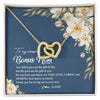 Interlocking Hearts Necklace 18K Yellow Gold Finish | Personalized To My Amazing Bonus Mom Necklace from Daughter Thank You Step Mom Jewelry Birthday Mothers Day Thanksgiving Christmas Customized Message Card | siriusteestore