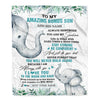 Personalized To My Amazing Bonus Son Blanket From Stepmom Elephant It A Big Hug Stepson Birthday Gifts Graduation Christmas Custom Fleece Throw Blanket | siriusteestore