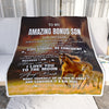 Personalized To My Amazing Bonus Son Blanket From Stepmom Stepdad Horse It A Big Hug Stepson Birthday Gifts Graduation Christmas Custom Fleece Throw Blanket | siriusteestore