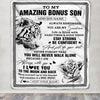 Personalized To My Amazing Bonus Son Blanket From Stepmom Stepdad White Tiger It A Big Hug Stepson Birthday Gifts Christmas Customized Fleece Throw Blanket | siriusteestore