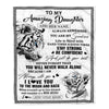 Personalized To My Amazing Daughter Blanket From Dad Mom Mother White Tiger It A Big Hug Daughter Birthday Gifts Christmas Customized Fleece Throw Blanket | siriusteestore