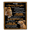 Personalized To My Amazing Daughter Blanket From Mom Mother Lion It A Big Hug Daughter Birthday Gifts Graduation Christmas Customized Fleece Throw Blanket | siriusteestore