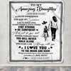 Personalized To My Amazing Daughter Blanket From Mom Mother Woman It A Big Hug Daughter Birthday Gifts Graduation Christmas Customized Fleece Throw Blanket | siriusteestore