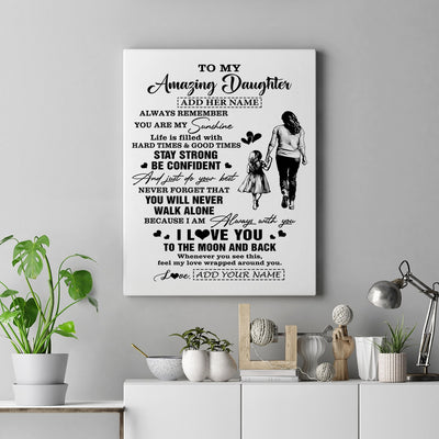 Personalized To My Amazing Daughter Canvas From Mom Mother Woman It A Big Hug Daughter Birthday Gifts Graduation Christmas Custom Wall Art Framed Canvas | siriusteestore