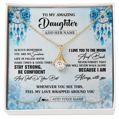 Alluring Beauty Necklace 18K Yellow Gold Finish | 1 | Personalized To My Amazing Daughter Necklace From Dad Mom Mother Dream Catcher It A Big Hug Daughter Birthday Gifts Christmas Customized Gift Box Message Card | https://siriusteestore.