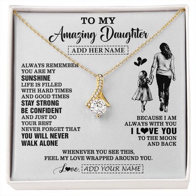 Alluring Beauty Necklace 18K Yellow Gold Finish | 1 | Personalized To My Amazing Daughter Necklace From Mom Mother Woman It A Big Hug Daughter Birthday Gifts Graduation Christmas Custom Gift Box Message Card | https://siriusteestore.