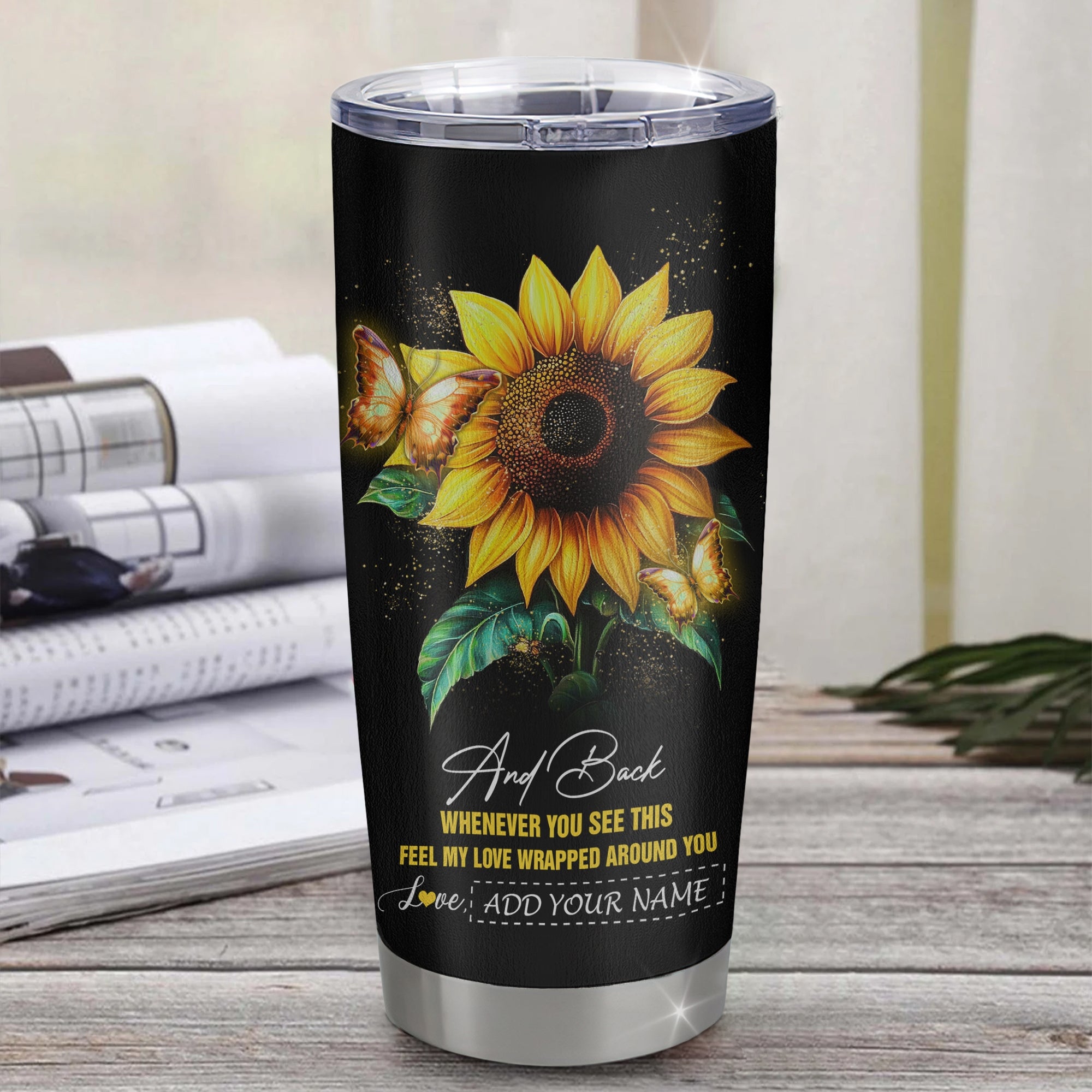 Personalized To My Amazing Daughter Tumbler From Dad Mom Mother Sunflower It A Big Hug Daughter Birthday Gifts Christmas Custom Stainless Steel Travel Mug | siriusteestore
