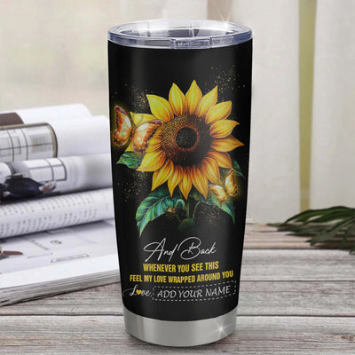 Personalized To My Amazing Daughter Tumbler From Dad Mom Mother Sunflower It A Big Hug Daughter Birthday Gifts Christmas Custom Stainless Steel Travel Mug | siriusteestore