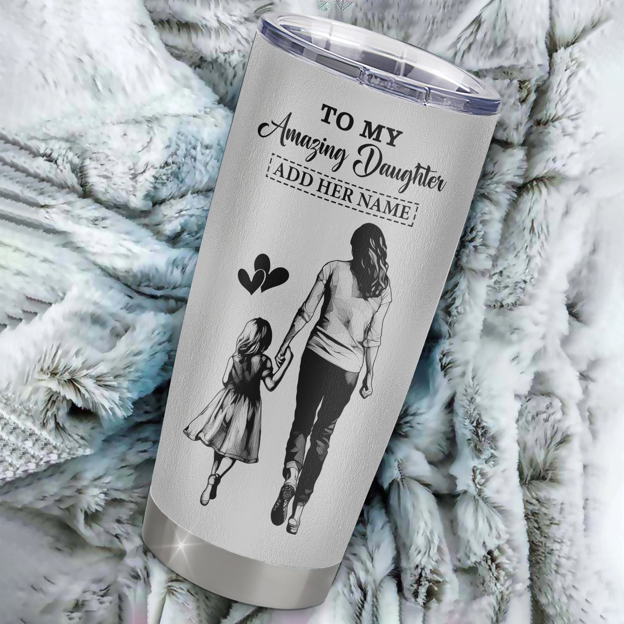 Personalized To My Amazing Daughter Tumbler From Mom Mother Woman It A Big Hug Daughter Birthday Gifts Graduation Christmas Custom Stainless Steel Travel Mug | siriusteestore