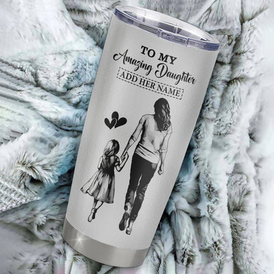 Personalized To My Amazing Daughter Tumbler From Mom Mother Woman It A Big Hug Daughter Birthday Gifts Graduation Christmas Custom Stainless Steel Travel Mug | siriusteestore