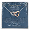 Interlocking Hearts Necklace Stainless Steel & Rose Gold Finish | 1 | Personalized To My Amazing Girlfriend Necklace From Boyfriend Promise Necklace Birthday Gifts For Girlfriend Valentines Christmas Custom Gift Box Message Card | https://siriusteestore.