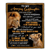 Personalized To My Amazing Goddaughter Blanket From Godfather Uncle Lion It A Big Hug Goddaughter Birthday Gifts Graduation Christmas Custom Fleece Blanket | siriusteestore