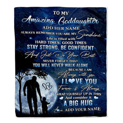 Personalized To My Amazing Goddaughter Blanket From Godfather Uncle My Sunshine Goddaughter Birthday Gifts Graduation Christmas Customized Fleece Blanket | siriusteestore