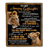 Personalized To My Amazing Goddaughter Blanket From Godmother Aunt Lion It A Big Hug Goddaughter Birthday Gifts Graduation Christmas Custom Fleece Blanket | siriusteestore