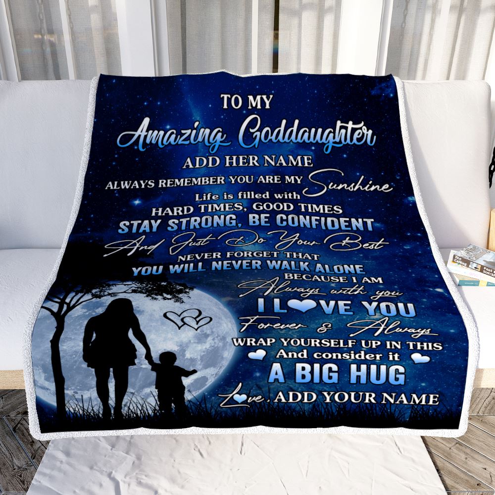Personalized To My Amazing Goddaughter Blanket From Godmother My Sunshine Goddaughter Birthday Gifts Graduation Christmas Customized Fleece Blanket | siriusteestore