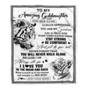 Personalized To My Amazing Goddaughter Blanket From Godmother Uncle White Tiger It A Big Hug Goddaughter Birthday Gifts Christmas Customized Fleece Blanket | siriusteestore