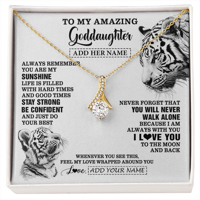 Alluring Beauty Necklace 18K Yellow Gold Finish | 1 | Personalized To My Amazing Goddaughter Necklace From Godmother Godfather White Tiger It A Big Hug Goddaughter Birthday Gifts Christmas Gift Box Message Card | https://siriusteestore.