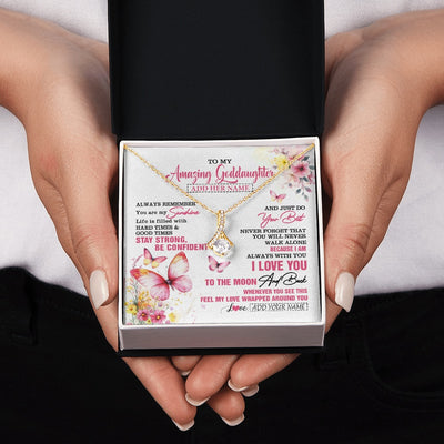 Alluring Beauty Necklace 18K Yellow Gold Finish | 2 | Personalized To My Amazing Goddaughter Necklace From Godmother Uncle Butterfly It A Big Hug Goddaughter Birthday Gifts Christmas Custom Gift Box Message Card | https://siriusteestore.