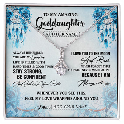 Alluring Beauty Necklace 14K White Gold Finish | 1 | Personalized To My Amazing Goddaughter Necklace From Godmother Uncle Dream Catcher It A Big Hug Goddaughter Birthday Gifts Christmas Gift Box Message Card | https://siriusteestore.