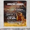 Personalized To My Amazing Godson Blanket From Godmother Uncle Horse It A Big Hug Godson Birthday Gifts Graduation Christmas Customized Fleece Throw Blanket | siriusteestore