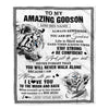 Personalized To My Amazing Godson Blanket From Godmother Uncle White Tiger It A Big Hug Godson Birthday Gifts Graduation Christmas Customized Fleece Blanket | siriusteestore